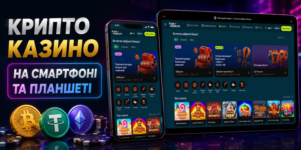 Крипто казино на смартфоні та планшеті