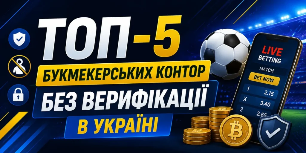 Топ-5 букмекерських контор без верифікації в Україні